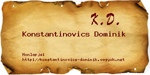 Konstantinovics Dominik névjegykártya